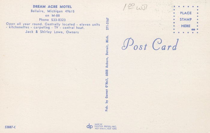 Dream Acre Motel (All Seasons Motel) - Old Post Card (newer photo)